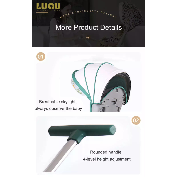 LIYI99 Lightweight One-Hand Fold Stroller, Multi-Mode Reclining Travel Stroller, Oversized Canopy, Extra Large Storage - Image 3