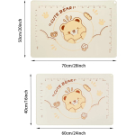 QELEG Non-Stick Silicone Baking Mat, 28'' X 20" Non Slip Pastry Mats Reusable Silicone Rolling Out Dough Mat with Measuremen and Edge Heightening Beige - Image 2