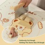 QELEG Non-Stick Silicone Baking Mat, 28'' X 20" Non Slip Pastry Mats Reusable Silicone Rolling Out Dough Mat with Measuremen and Edge Heightening Beige - Image 3