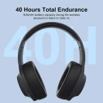 Nokia Wireless Bluetooth 5.0 On-Ear Headphones, Pair Two Devices Simultaneously Studio Headphone, aptX Low Latency 41 Hours Comfortable Wired Built-in Microphone Headsets for iPhone, E1200 Black - Image 6