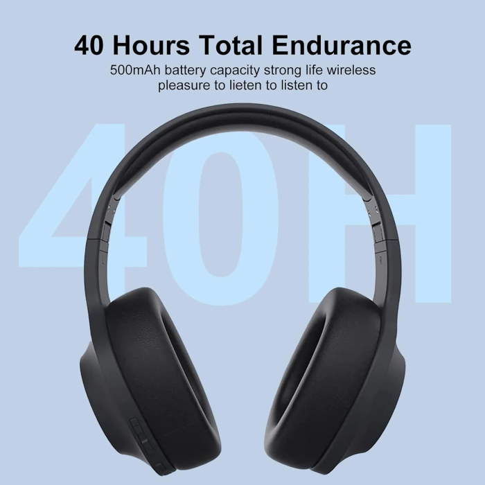 Nokia Wireless Bluetooth 5.0 On-Ear Headphones, Pair Two Devices Simultaneously Studio Headphone, aptX Low Latency 41 Hours Comfortable Wired Built-in Microphone Headsets for iPhone, E1200 Black - Image 6