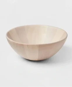 White Washed Rubberwood Serving Bowl. Deep rounded modern, fresh natural look. This versatile bowl is ideal for serving fruits, salads and other dishes.