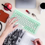 Wireless Keyboard and Mouse Combo,85 Keys Retro Keyboard with Round Keys, 2.4G Portable Keyboard Mouse Set for Desktop/Laptop/Windows PC（Keyboard and Mouse Share only 1 USB Receiver） - Image 5