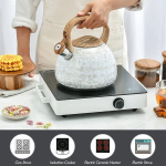 Stainless Steel Whistling Tea Kettles, 2.5 Quart Teapot with Anti-heat Wood Grain Silicone Handle - Whistling Stainless Steel Tea Pot Modern Tea Kettles