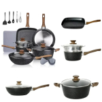 C&E Juego de 17 piezas de ollas y sartenes de Granito.