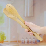 Wooden tongs for serving salads and food