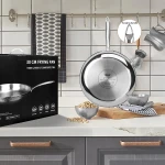 imarku Stainless Steel Frying Pan - 3 Ply Steel Skillet - Professional Grade Pans for Cooking - 12 Inch Stainless Steel Cooking Pan Hammered Surface - Image 6
