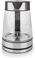 INCO NEDIS SmartLife Kettle, Wi-Fi 1.7L Glass, 60,70,80,90, 100°C, Temperature Display Rotatable 360 Degrees, Concealed Heating Element, Strix Controller Boil Dry Protection, Android IOS, WIFIWK10CGS, - Image 2