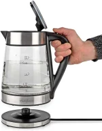 INCO NEDIS SmartLife Kettle, Wi-Fi 1.7L Glass, 60,70,80,90, 100°C, Temperature Display Rotatable 360 Degrees, Concealed Heating Element, Strix Controller Boil Dry Protection, Android IOS, WIFIWK10CGS, - Image 3