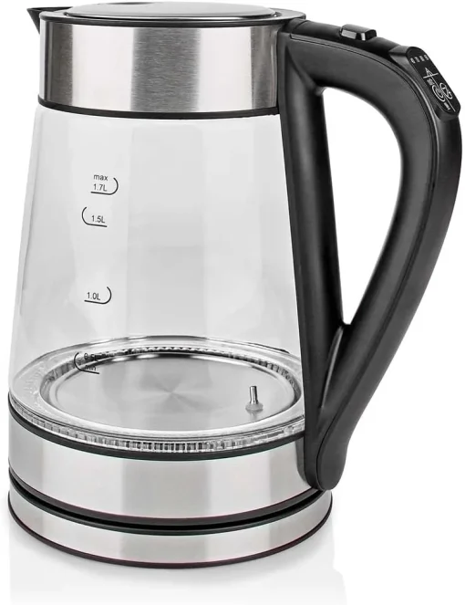INCO NEDIS SmartLife Kettle, Wi-Fi 1.7L Glass, 60,70,80,90, 100°C, Temperature Display Rotatable 360 Degrees, Concealed Heating Element, Strix Controller Boil Dry Protection, Android IOS, WIFIWK10CGS, - Image 5