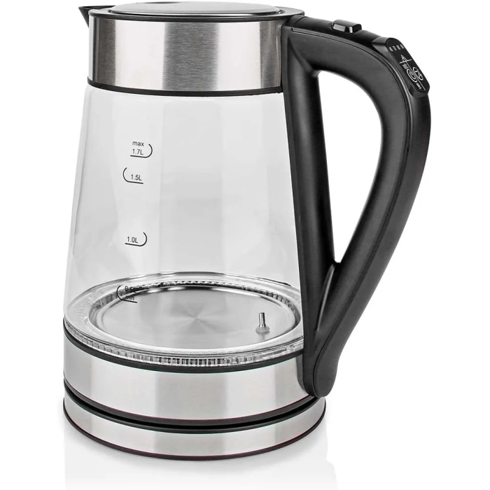 INCO NEDIS SmartLife Kettle, Wi-Fi 1.7L Glass, 60,70,80,90, 100°C, Temperature Display Rotatable 360 Degrees, Concealed Heating Element, Strix Controller Boil Dry Protection, Android IOS, WIFIWK10CGS, - Image 5