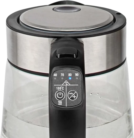 INCO NEDIS SmartLife Kettle, Wi-Fi 1.7L Glass, 60,70,80,90, 100°C, Temperature Display Rotatable 360 Degrees, Concealed Heating Element, Strix Controller Boil Dry Protection, Android IOS, WIFIWK10CGS, - Image 6