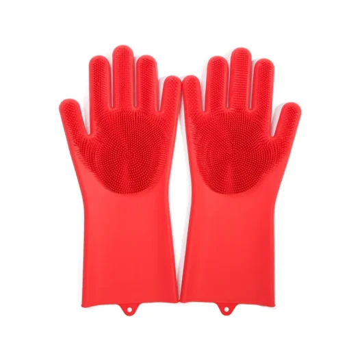 C&E Red silicone cleaning gloves 2 pieces - Image 4