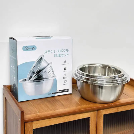 Stainless Steel Porous Colander, Large Capacity 3 PIC, Rice Washing Bowl and Strainers Set for Washing Vegetables and Fruits and Draining Cooked