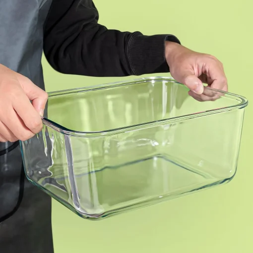 Large Glass Storage Containers with Lids, Big Marinade Food Containers for Rotisserie Chicken Meal Prep Turkey Watermelon Potluck, XL Extra Large Freezer Safe Storage Container Airtight 200oz/26cup - Image 2