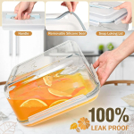 Large Glass Storage Containers with Lids, Big Marinade Food Containers for Rotisserie Chicken Meal Prep Turkey Watermelon Potluck, XL Extra Large Freezer Safe Storage Container Airtight 200oz/26cup - Image 4
