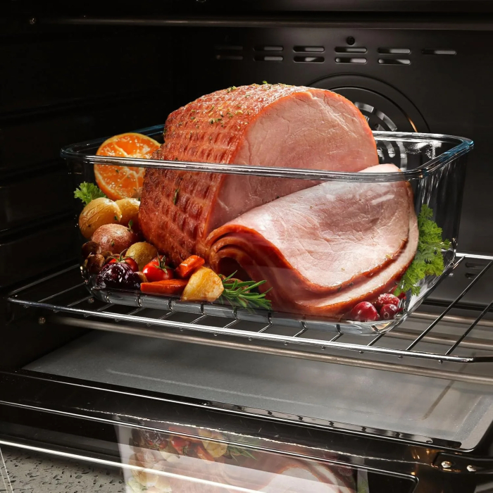 Large Glass Storage Containers with Lids, Big Marinade Food Containers for Rotisserie Chicken Meal Prep Turkey Watermelon Potluck, XL Extra Large Freezer Safe Storage Container Airtight 200oz/26cup - Image 5