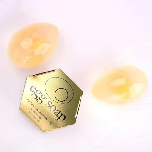 Organic Collagen Egg Soap Handmade Cleansing Soap for Face and Bath 80g* 5 bars - Image 3