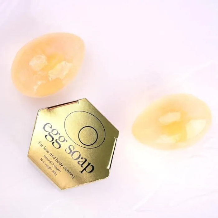Organic Collagen Egg Soap Handmade Cleansing Soap for Face and Bath 80g* 5 bars - Image 3