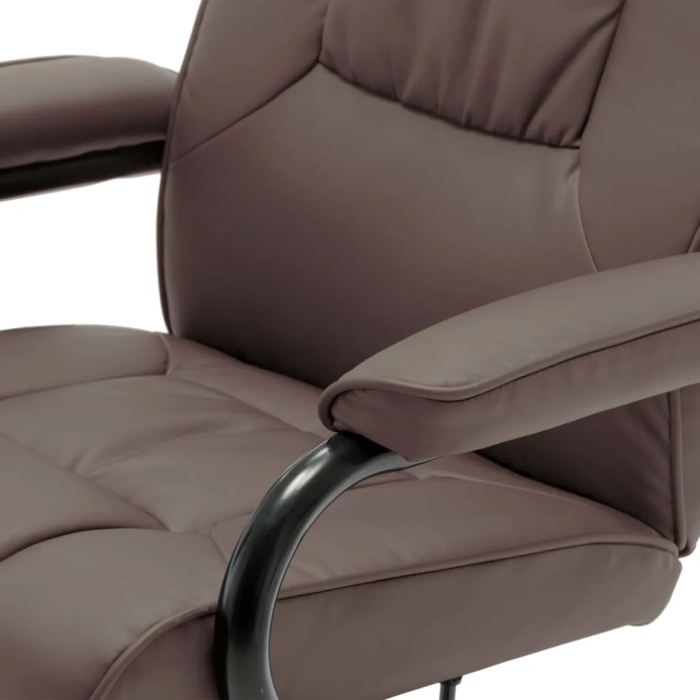 vidaXL Massage Recliner with Ottoman Brown Faux Leather - Image 9