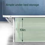 ZINUS SmartBase Tool-Free Assembly Mattress Foundation, 14 Inch Metal Platform Bed Frame, No Box Spring Needed, Sturdy Steel Frame, Underbed Storage, White, Queen - Image 2