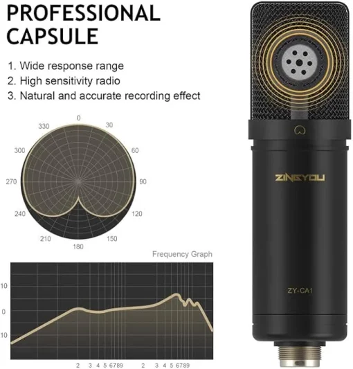 ZINGYOU ZY-CA1 XLR Microphone (Black) - Image 2