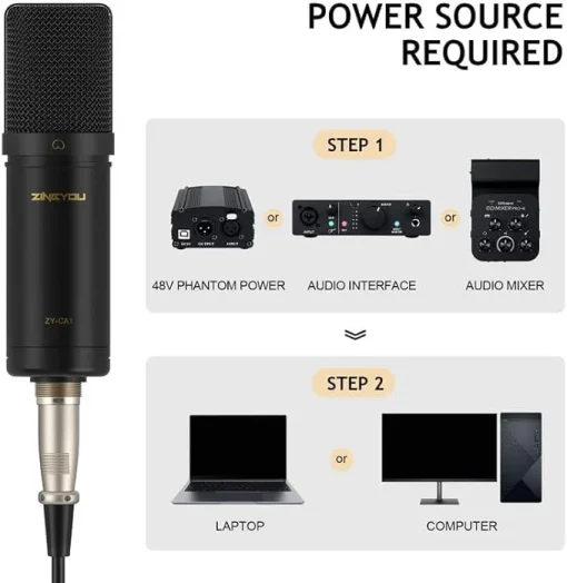 ZINGYOU ZY-CA1 XLR Microphone (Black) - Image 3