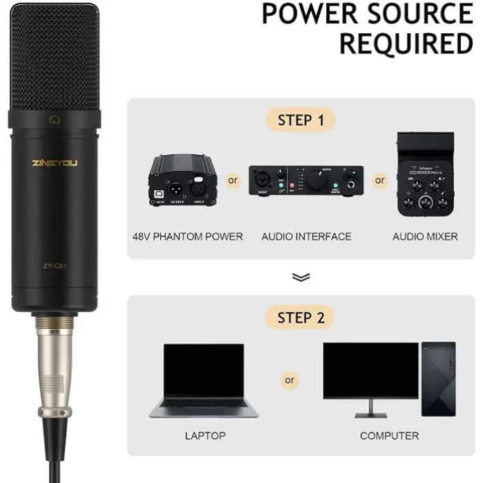ZINGYOU ZY-CA1 XLR Microphone (Black) - Image 3