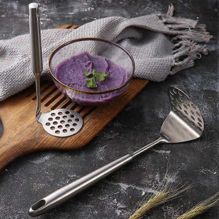 C&E CNIMMFF Potato Mashers Stainless Steel Potato Masher Potatoes Mud Pressure Mud Machine Ricer Fruit Vegetable Tools Kitchen Gadgets Accessories(S)