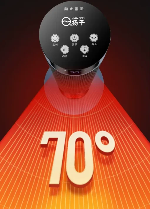 YANGZI Large Area 3D Space Heater, Instantly Adjustable - Image 7