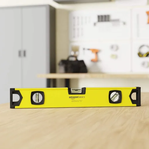 Amazon Basics - 16" Shock Resistant Aluminum Alloy Magnetic Bubble Level, Plumb/Level/Bubble, 180, 90 and 45 Degree - Image 2