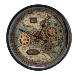 Wall clock WORLD MAP ANTIQUE with moving gears D. 60cm Formano - Image 2