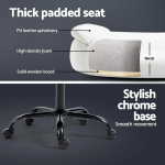 Artiss Gaming Chair Ergonomic Office Chairs Height Adjustable Leather Computer Desk Seat with 135° Recline, High Back and 360°-Swivel Seating White for Executive Home - Image 2