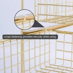 DESIGNA Desk Organizer Letter Tray Grid Wire Drawer Organizer Desktop Storage,Gold - Image 6