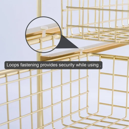 DESIGNA Desk Organizer Letter Tray Grid Wire Drawer Organizer Desktop Storage,Gold - Image 6