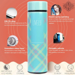 Style Homes Double Wall Vacuum Insulated Stainless Steel Thermos BPA Free Travel Water Bottle 480ml - Hot & Cold for 12 Hours, Sky Blue (Levelly)