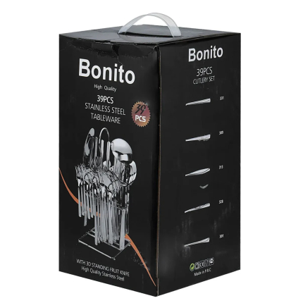 39 Pcs Bonito Stainless Steel Cutlery Set-Sliver