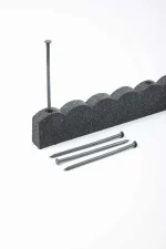 Flexi Curve Scalloped Garden Edging Rubber Landscape Scallop Lawn Border Edging Section 120cm (4ft), Grey, Pack of 1 - Image 3