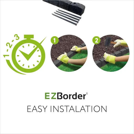 Flexi Curve Scalloped Garden Edging Rubber Landscape Scallop Lawn Border Edging Section 120cm (4ft), Grey, Pack of 1 - Image 5