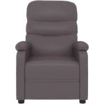 vidaXL Massage Chair Home Office Furniture Adjustable Wingback Sofa Massage Reclining Push Chair TV Recliner Armchair Grey Faux Leather - Image 3