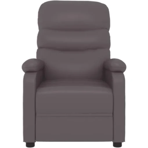 vidaXL Massage Chair Home Office Furniture Adjustable Wingback Sofa Massage Reclining Push Chair TV Recliner Armchair Grey Faux Leather - Image 3