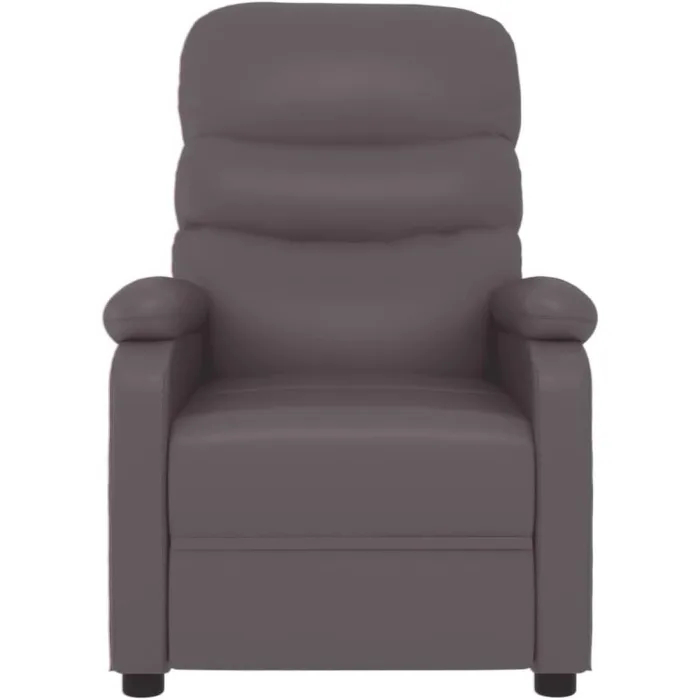 vidaXL Massage Chair Home Office Furniture Adjustable Wingback Sofa Massage Reclining Push Chair TV Recliner Armchair Grey Faux Leather - Image 3