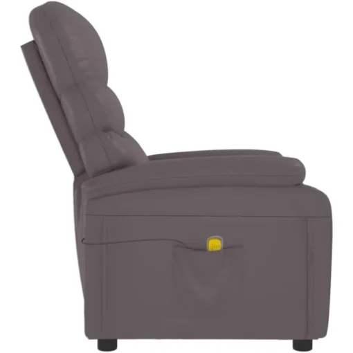 vidaXL Massage Chair Home Office Furniture Adjustable Wingback Sofa Massage Reclining Push Chair TV Recliner Armchair Grey Faux Leather - Image 4
