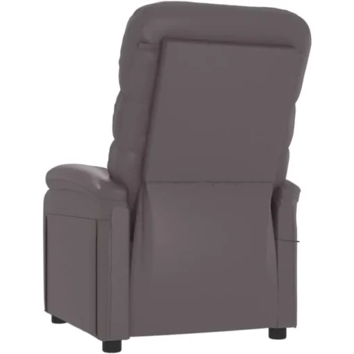 vidaXL Massage Chair Home Office Furniture Adjustable Wingback Sofa Massage Reclining Push Chair TV Recliner Armchair Grey Faux Leather - Image 5