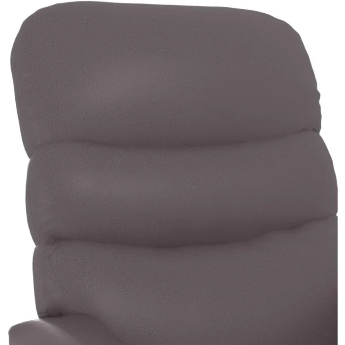 vidaXL Massage Chair Home Office Furniture Adjustable Wingback Sofa Massage Reclining Push Chair TV Recliner Armchair Grey Faux Leather - Image 6