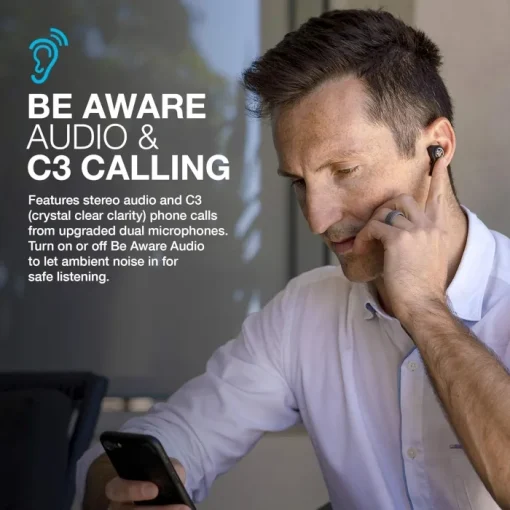 JLab Audio JBuds Air Executive True Wireless Bluetooth Earbuds + Charging Case, Black, C3 Calling with Dual Microphones, Long Playtime, Bluetooth 5.0 Connection, 3 EQ Settings (Renewed) - Image 5