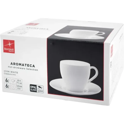Bormioli Rocco Aromateca 766825 Set of 6 Cups Opal Glass, White, 22 cl - Image 3