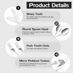 Camping Cutlery Set for 2 People - Portable Stainless Steel Outdoor Tableware Set for Camping, Picnic and Travel - with Knife, Fork, Spoon and Plate in Carry Bag - Image 8