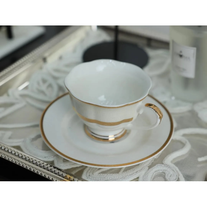 2-piece gold porcelain tea cup set - Image 5