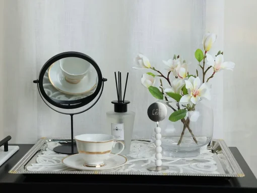 2-piece gold porcelain tea cup set - Image 8